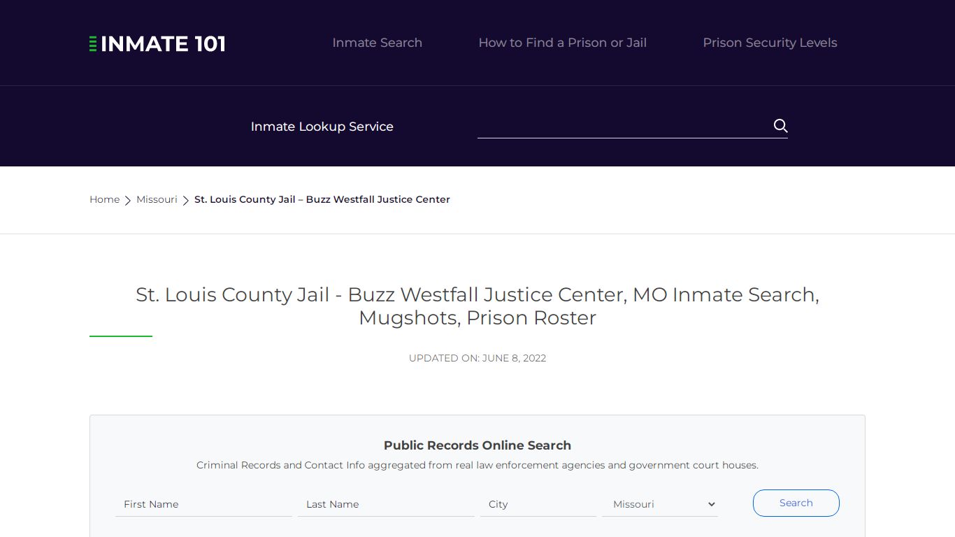 St. Louis County Jail - Buzz Westfall Justice Center, MO Inmate Search ...